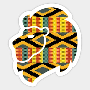 Lion Animal with African Kente Pattern Sticker